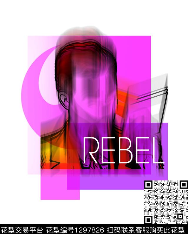 大牌人物潮牌前胸大图数码印花华亿平台下载（图片编号: 1297826） - 瓦栏（Walan）