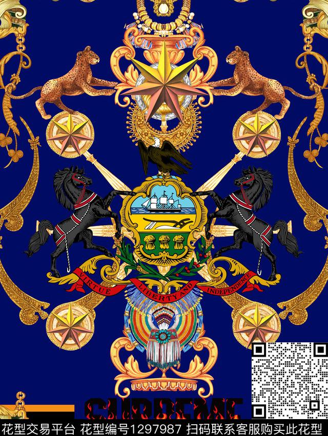 简欧大牌风宫廷风数码印花华亿平台下载（图片编号: 1297987） - 瓦栏（Walan）