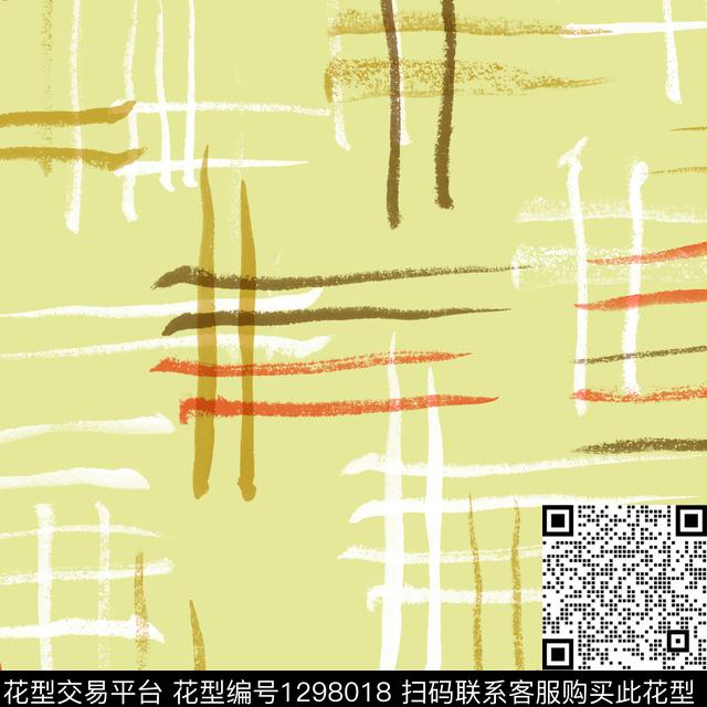 笔触格子几何男装传统印花华亿平台下载（图片编号: 1298018） - 瓦栏（Walan）