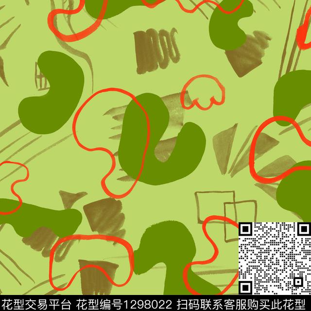 笔触抽象几何男装传统印花华亿平台下载（图片编号: 1298022） - 瓦栏（Walan）