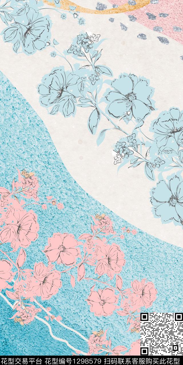 女装定位花女装花卉数码印花华亿平台下载（图片编号: 1298579） - 瓦栏（Walan）