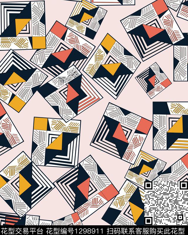 方形粉色底折纸传统印花华亿平台下载（图片编号: 1298911） - 瓦栏（Walan）