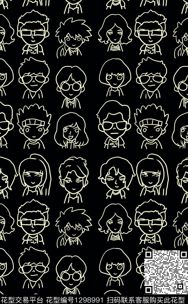 人物童装可爱传统印花华亿平台下载（图片编号: 1298991） - 瓦栏（Walan）