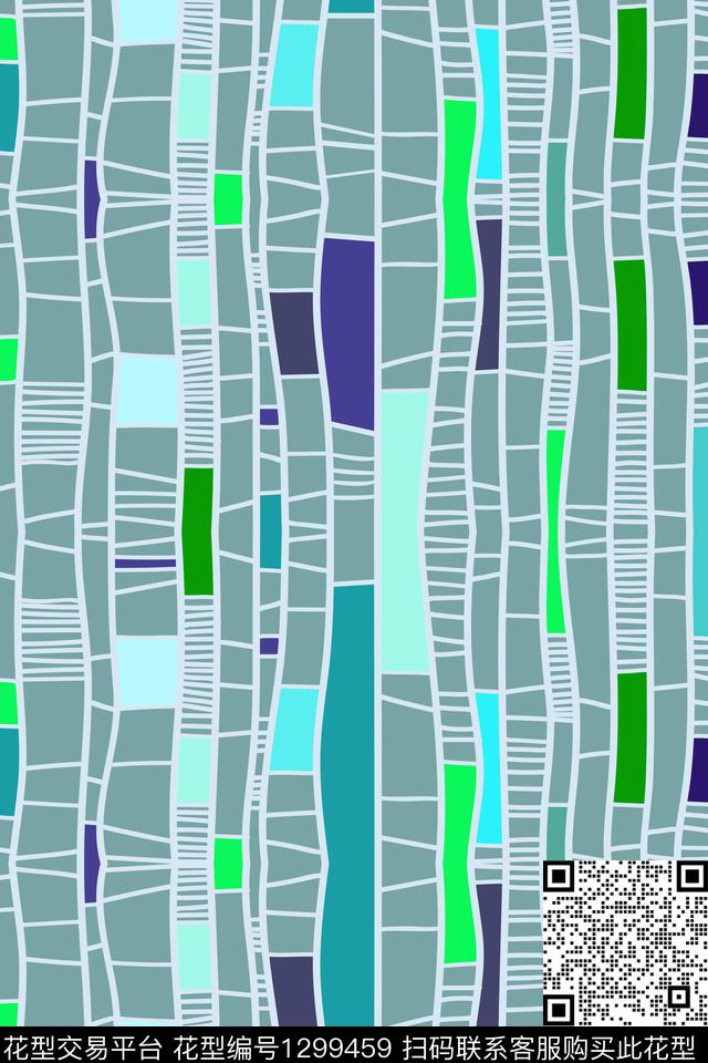 女装几何大牌风数码印花华亿平台下载（图片编号: 1299459） - 瓦栏（Walan）