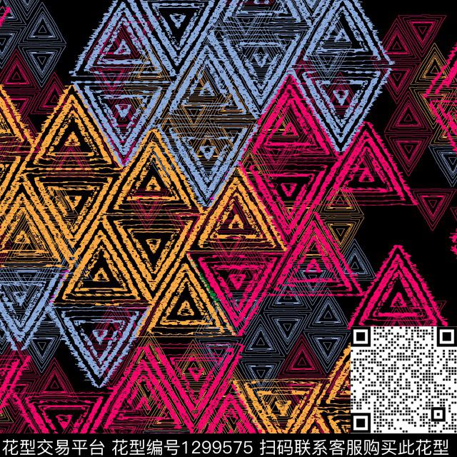 几何格子男装传统印花华亿平台下载（图片编号: 1299575） - 瓦栏（Walan）