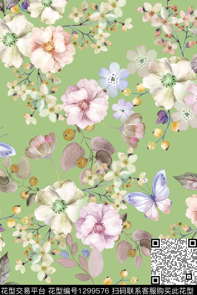 女装花卉小碎花数码印花华亿平台下载（图片编号: 1299576） - 瓦栏（Walan）