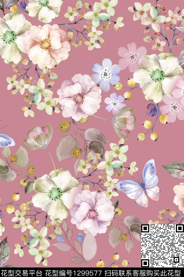 女装花卉小碎花数码印花华亿平台下载（图片编号: 1299577） - 瓦栏（Walan）