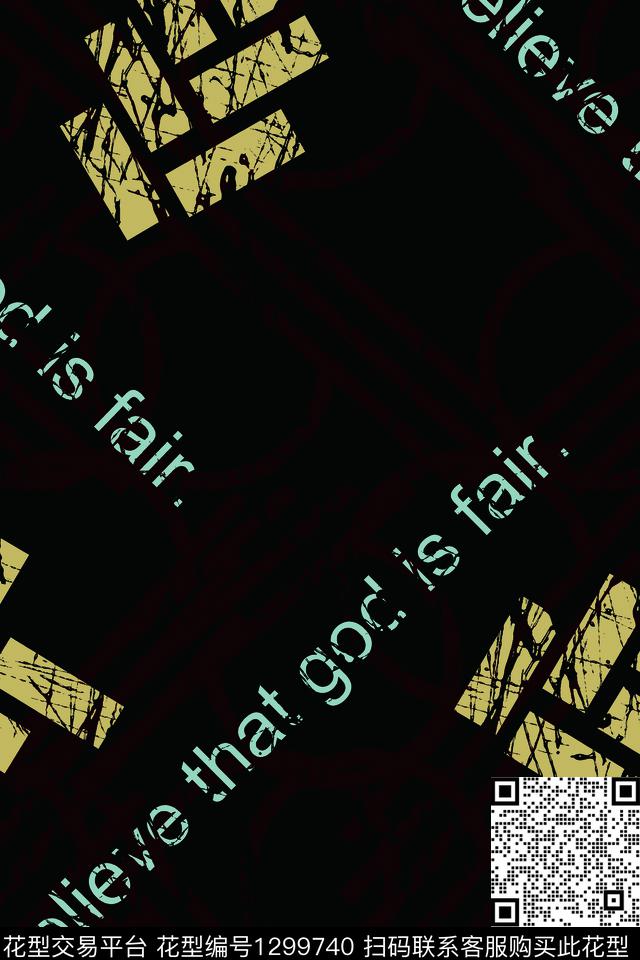 字母抽象男装几何男装传统印花华亿平台下载（图片编号: 1299740） - 瓦栏（Walan）