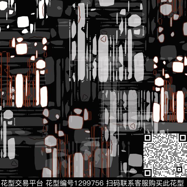 几何条纹混搭手绘线条笔触传统印花华亿平台下载（图片编号: 1299756） - 瓦栏（Walan）