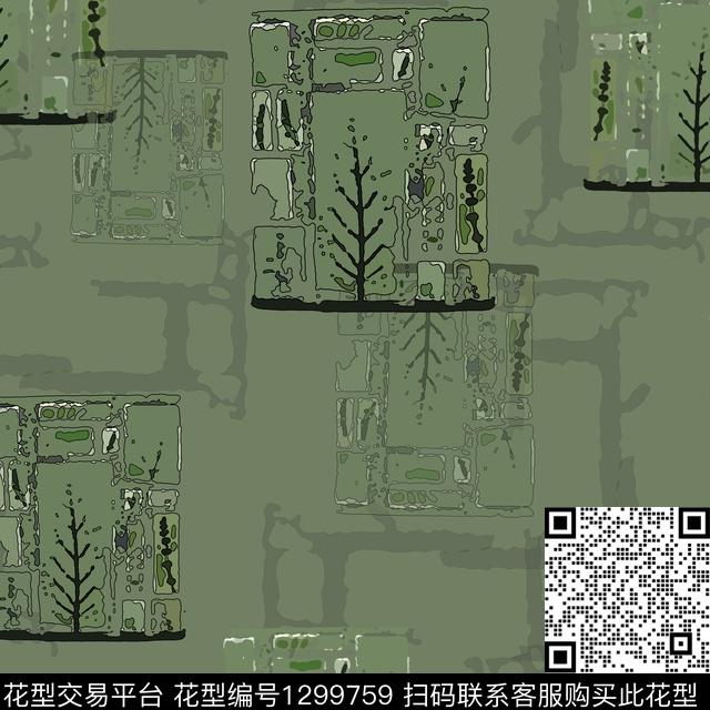 几何手绘线条笔触格子混搭数码印花华亿平台下载（图片编号: 1299759） - 瓦栏（Walan）