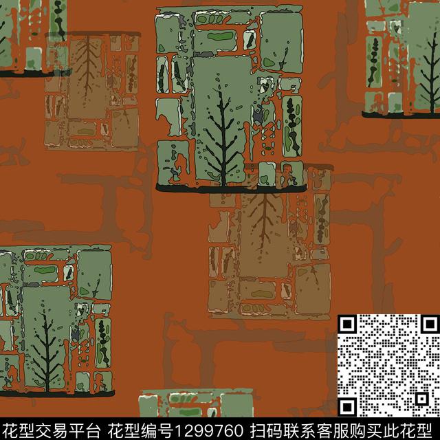 几何手绘线条笔触格子混搭数码印花华亿平台下载（图片编号: 1299760） - 瓦栏（Walan）