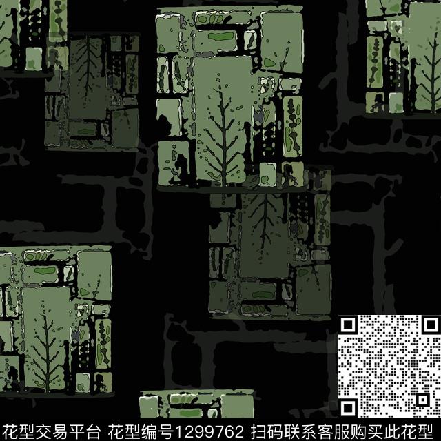 几何手绘线条笔触格子混搭数码印花华亿平台下载（图片编号: 1299762） - 瓦栏（Walan）