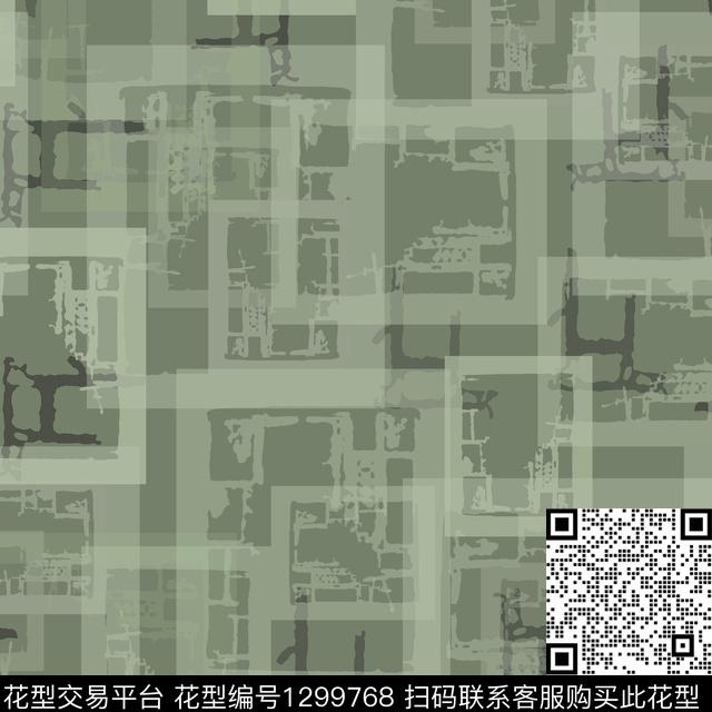 几何格子混搭手绘线条笔触传统印花华亿平台下载（图片编号: 1299768） - 瓦栏（Walan）