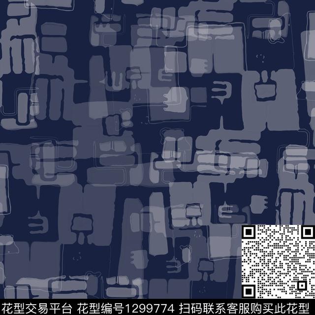 几何手绘线条笔触格子混搭传统印花华亿平台下载（图片编号: 1299774） - 瓦栏（Walan）