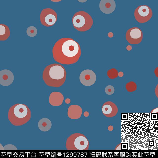 几何波点圆圈与波点传统印花华亿平台下载（图片编号: 1299787） - 瓦栏（Walan）