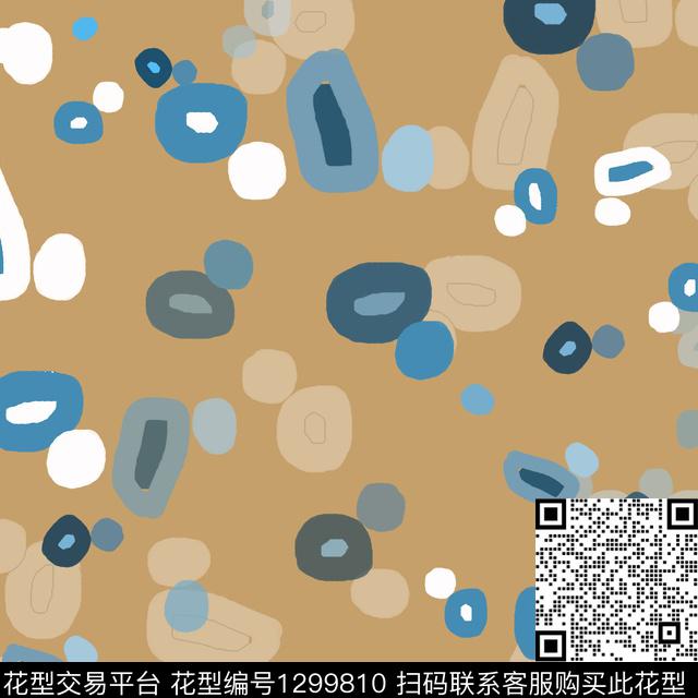 几何圆圈与波点手绘线条笔触传统印花华亿平台下载（图片编号: 1299810） - 瓦栏（Walan）