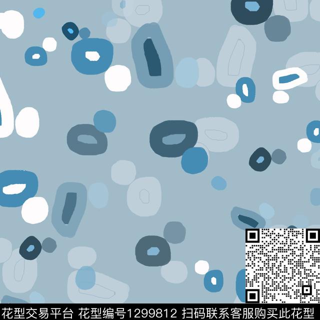 几何圆圈与波点手绘线条笔触传统印花华亿平台下载（图片编号: 1299812） - 瓦栏（Walan）