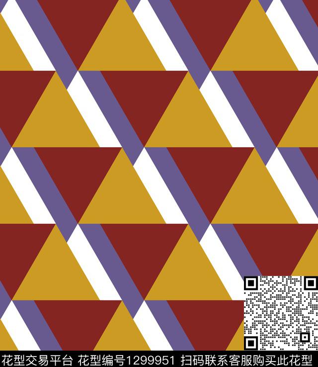 几何三角形抽象传统印花华亿平台下载（图片编号: 1299951） - 瓦栏（Walan）