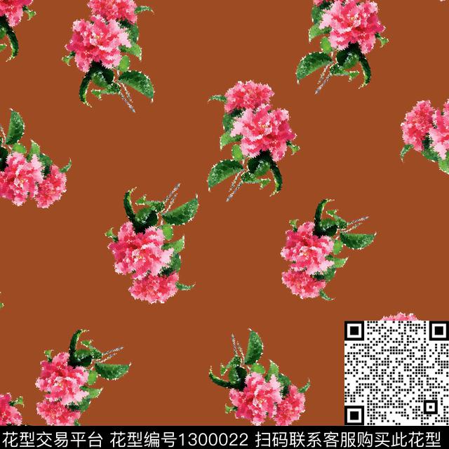 女装抽象花卉花卉数码印花华亿平台下载（图片编号: 1300022） - 瓦栏（Walan）