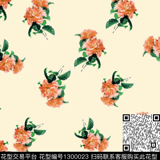 女装抽象花卉花卉数码印花华亿平台下载（图片编号: 1300023） - 瓦栏（Walan）