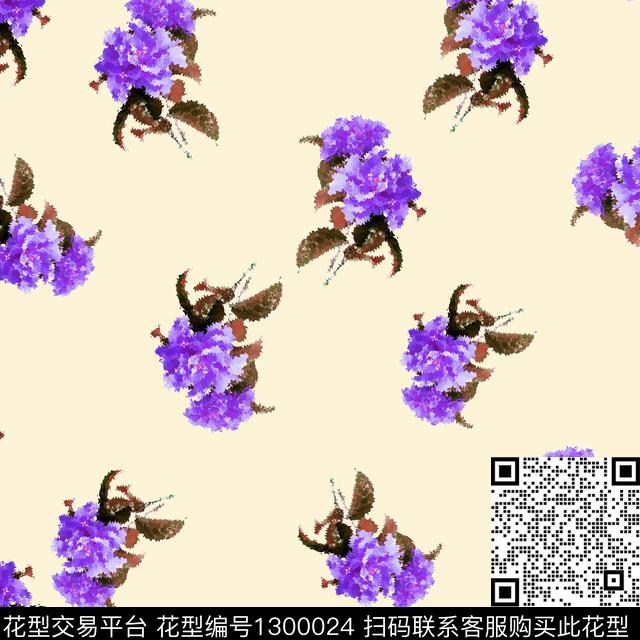 女装抽象花卉花卉数码印花华亿平台下载（图片编号: 1300024） - 瓦栏（Walan）