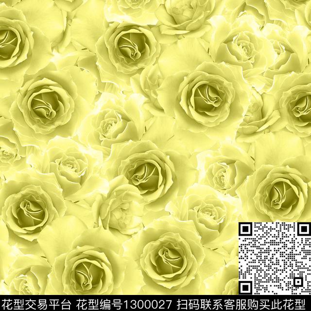 玫瑰花女装花卉数码印花华亿平台下载（图片编号: 1300027） - 瓦栏（Walan）
