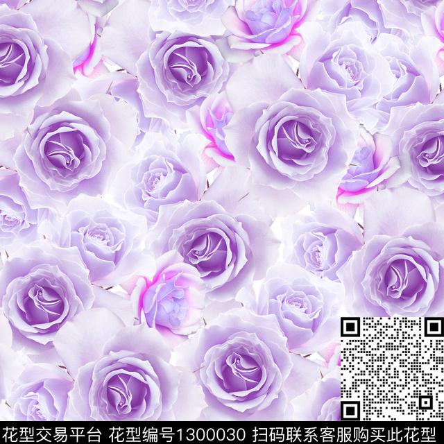 玫瑰花女装花卉数码印花华亿平台下载（图片编号: 1300030） - 瓦栏（Walan）