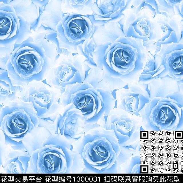 玫瑰花女装花卉数码印花华亿平台下载（图片编号: 1300031） - 瓦栏（Walan）