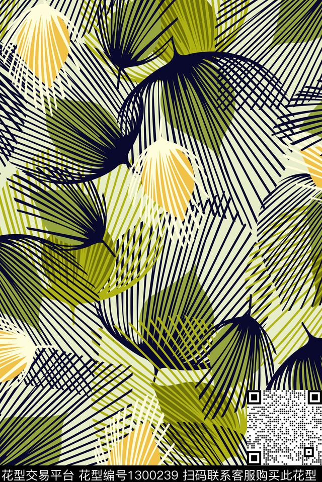 绿植树叶数码印花华亿平台下载（图片编号: 1300239） - 瓦栏（Walan）