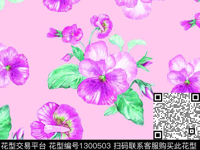 简约鲜花数码华亿平台数码印花华亿平台下载（图片编号: 1300503） - 瓦栏（Walan）