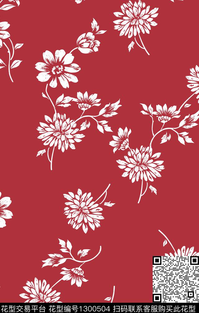 花卉大牌风淑女传统印花华亿平台下载（图片编号: 1300504） - 瓦栏（Walan）