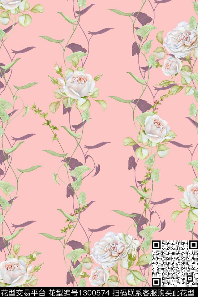 时尚花卉大牌风数码印花华亿平台下载（图片编号: 1300574） - 瓦栏（Walan）