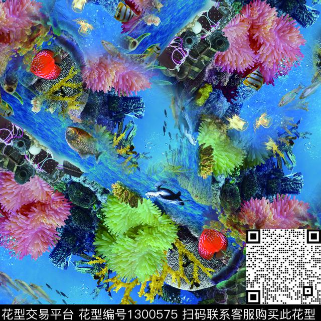 热带鱼海洋趣味数码印花华亿平台下载（图片编号: 1300575） - 瓦栏（Walan）