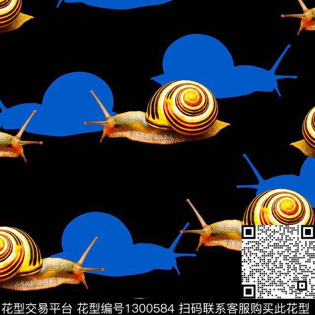 简约抽象蜗牛数码印花华亿平台下载（图片编号: 1300584） - 瓦栏（Walan）