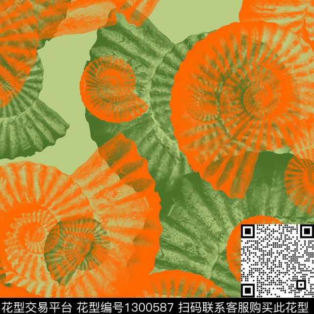 男装抽象贝类传统印花华亿平台下载（图片编号: 1300587） - 瓦栏（Walan）