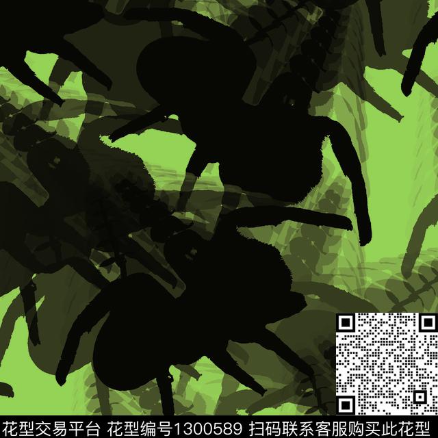蜘蛛男装抽象数码印花华亿平台下载（图片编号: 1300589） - 瓦栏（Walan）