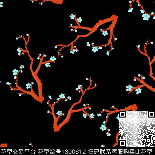 简约女装梅花传统印花华亿平台下载（图片编号: 1300612） - 瓦栏（Walan）