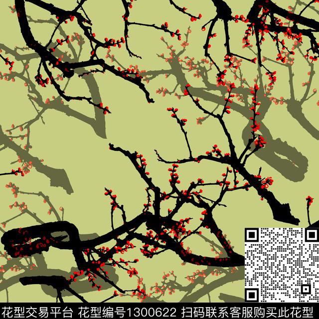 女装男装梅花传统印花华亿平台下载（图片编号: 1300622） - 瓦栏（Walan）