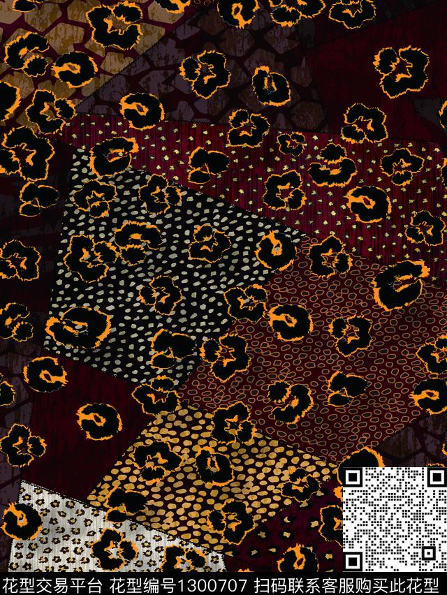 豹纹潮牌大牌风数码印花华亿平台下载（图片编号: 1300707） - 瓦栏（Walan）