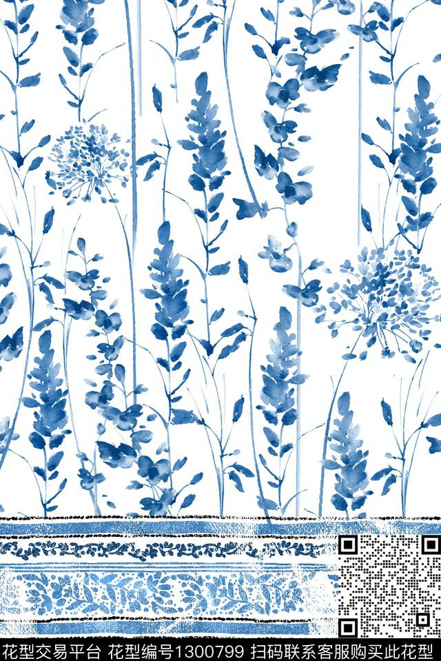 绿植树叶春夏华亿平台大牌风数码印花华亿平台下载（图片编号: 1300799） - 瓦栏（Walan）