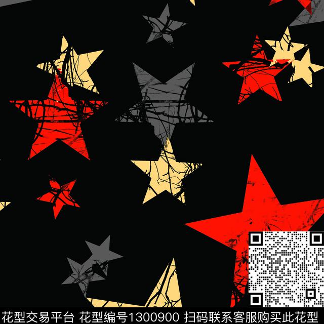 抽象男装五角星几何男装传统印花华亿平台下载（图片编号: 1300900） - 瓦栏（Walan）