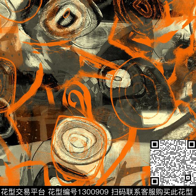 油画华亿平台抽象男装抽象数码印花华亿平台下载（图片编号: 1300909） - 瓦栏（Walan）