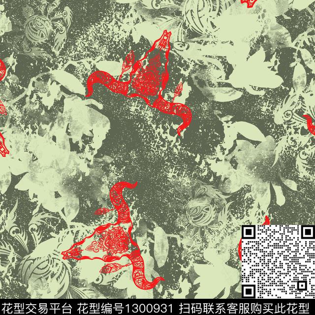 抽象男装抽象几何男装传统印花华亿平台下载（图片编号: 1300931） - 瓦栏（Walan）