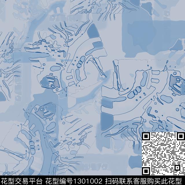 几何抽象手绘线条笔触数码印花华亿平台下载（图片编号: 1301002） - 瓦栏（Walan）