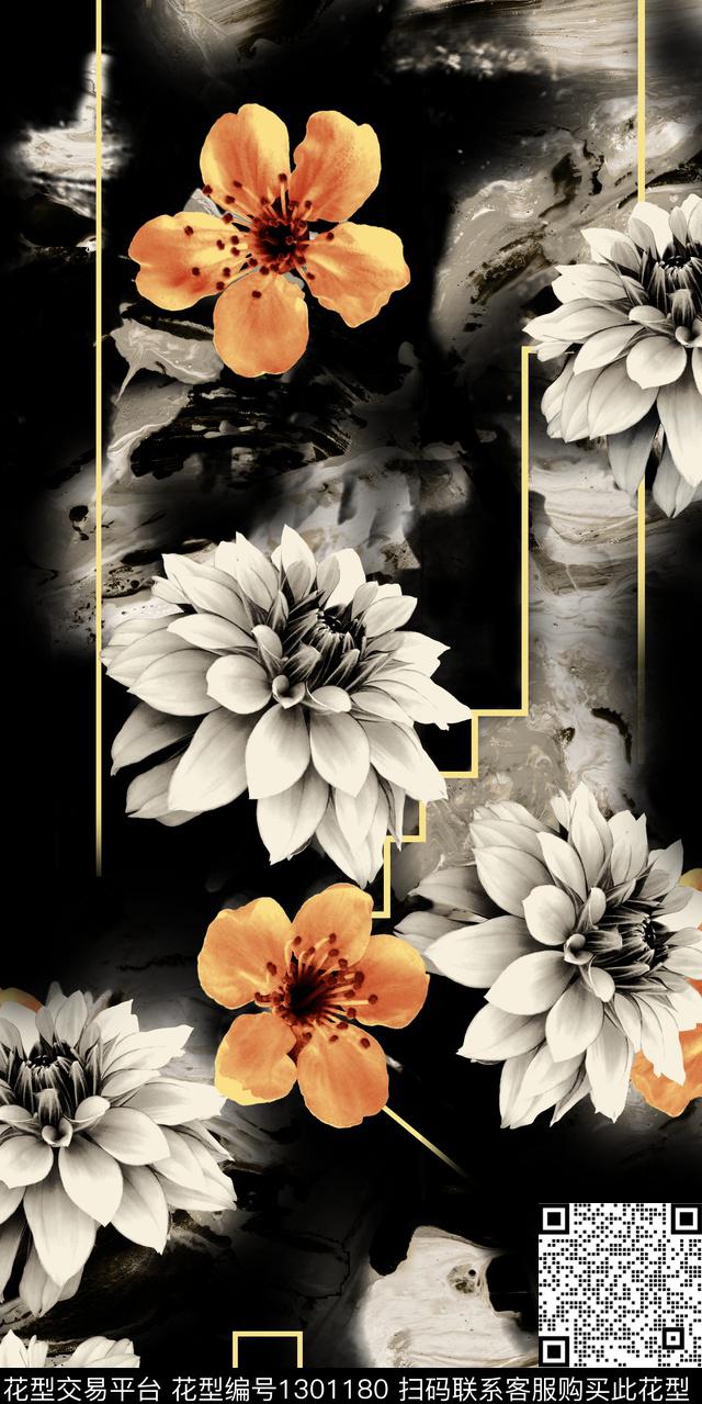 女装水墨风趋势华亿平台数码印花华亿平台下载（图片编号: 1301180） - 瓦栏（Walan）