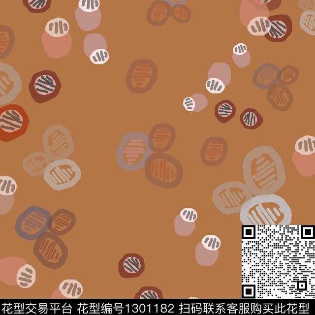 几何圆圈与波点抽象波点传统印花华亿平台下载（图片编号: 1301182） - 瓦栏（Walan）