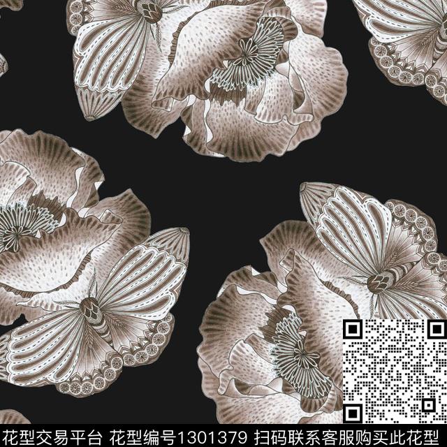 抽象花卉中性华亿平台复杂华亿平台数码印花华亿平台下载（图片编号: 1301379） - 瓦栏（Walan）