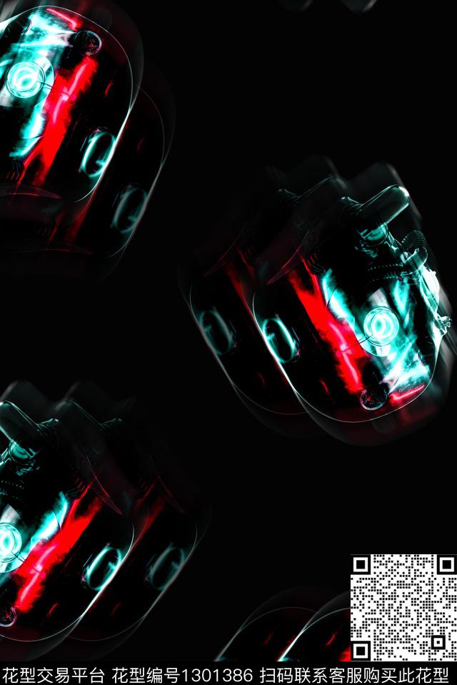 大牌男装数码科技几何炫酷数码印花华亿平台下载（图片编号: 1301386） - 瓦栏（Walan）