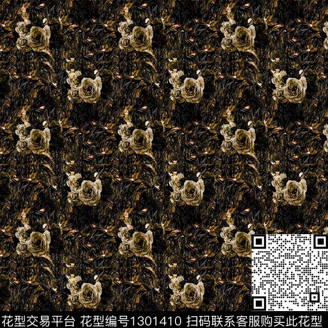 底纹花卉大牌风数码印花华亿平台下载（图片编号: 1301410） - 瓦栏（Walan）