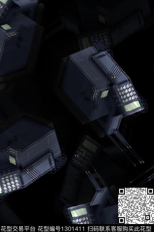 科技男装手绘躁点原创结构数码印花华亿平台下载（图片编号: 1301411） - 瓦栏（Walan）